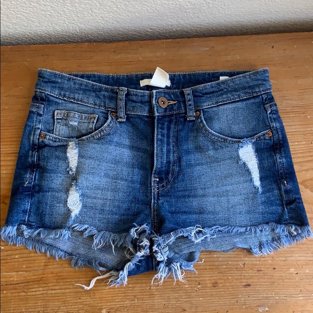 Midi blue jean shorts